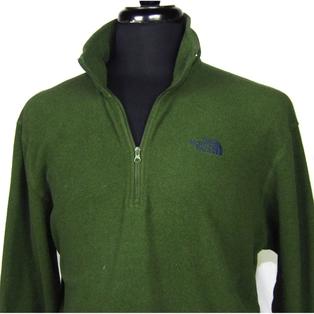 The North Face Dark Green Light‎ Weight 1/4 Zip Fleece Jacket Men's Large